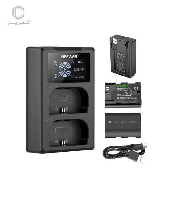 باتری-و-شارژر-دوبل-نیوور-Neewer-Dual-Charger-&-2-LP-E6NH