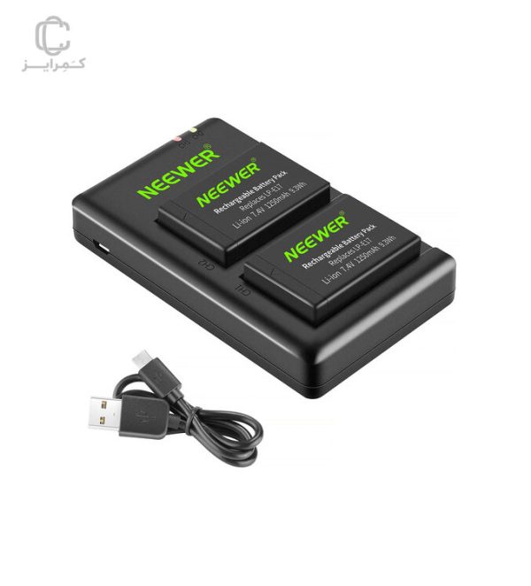 باتری-و-شارژر-دوبل-نیوور-Neewer-LP-E17-Battery-2-Pack-with-Dual-USB-Charger