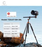 سه پایه حرفه ای کی اند اف K&F CONCEPT Camera Tripod T254A7+BH-28L - تصویر 4